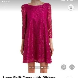 Tahari Lace shift dress with bow back